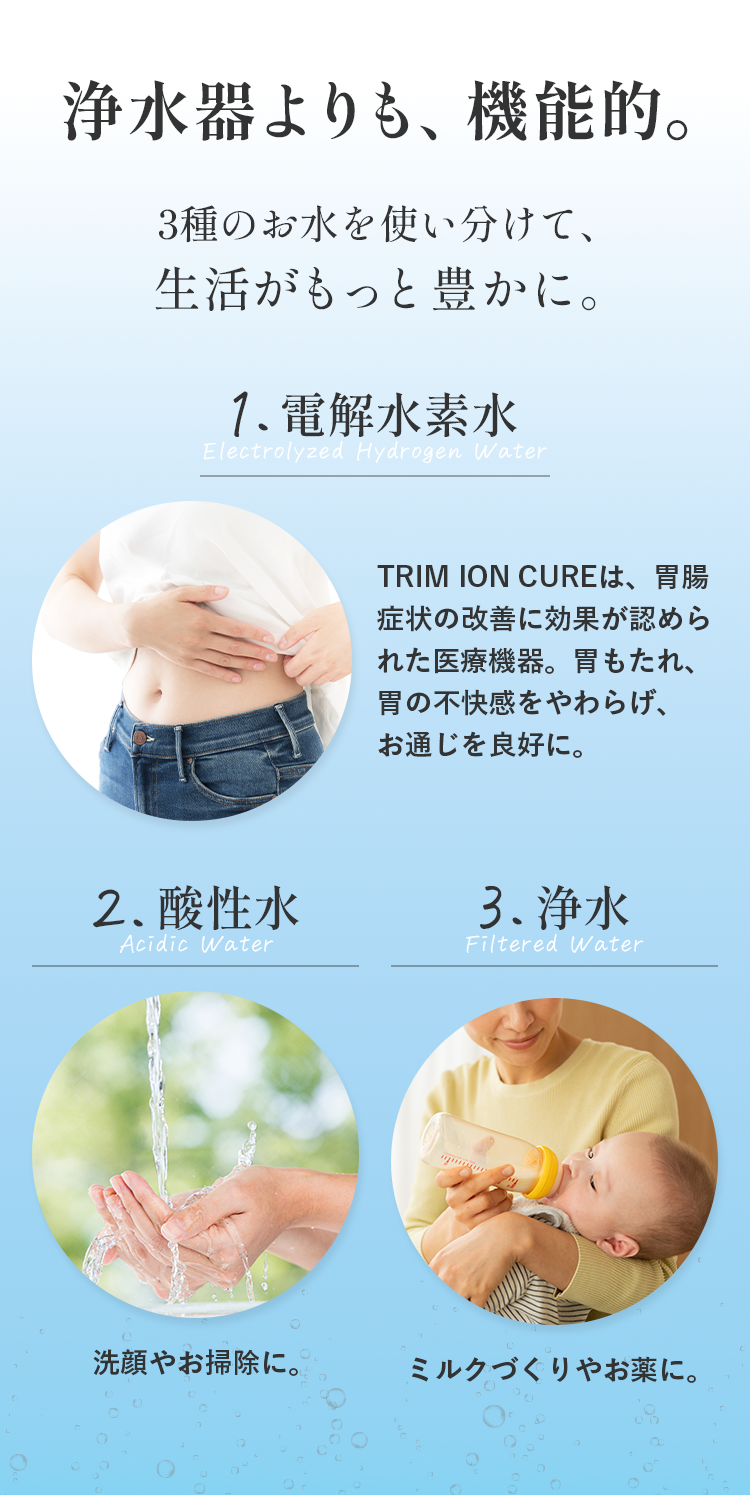 浄水器よりも、機能的。